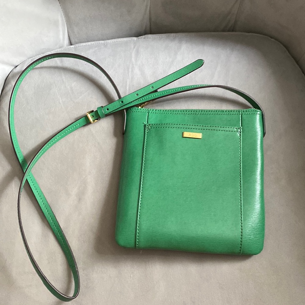 Green Leather messenger bag